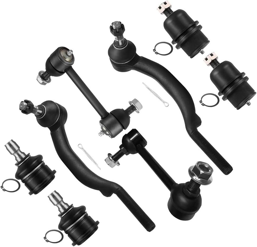 SCITOO 8pcs Suspension Kit Outer Tie Rod Sway Bar Lower Upper Ball Joint Fit 2002-2007 For Chevy Trailblazer For GMC Envoy For Buick Rainier For Isuzu Ascender For Oldsmobile Bravada For Saab 9-7x