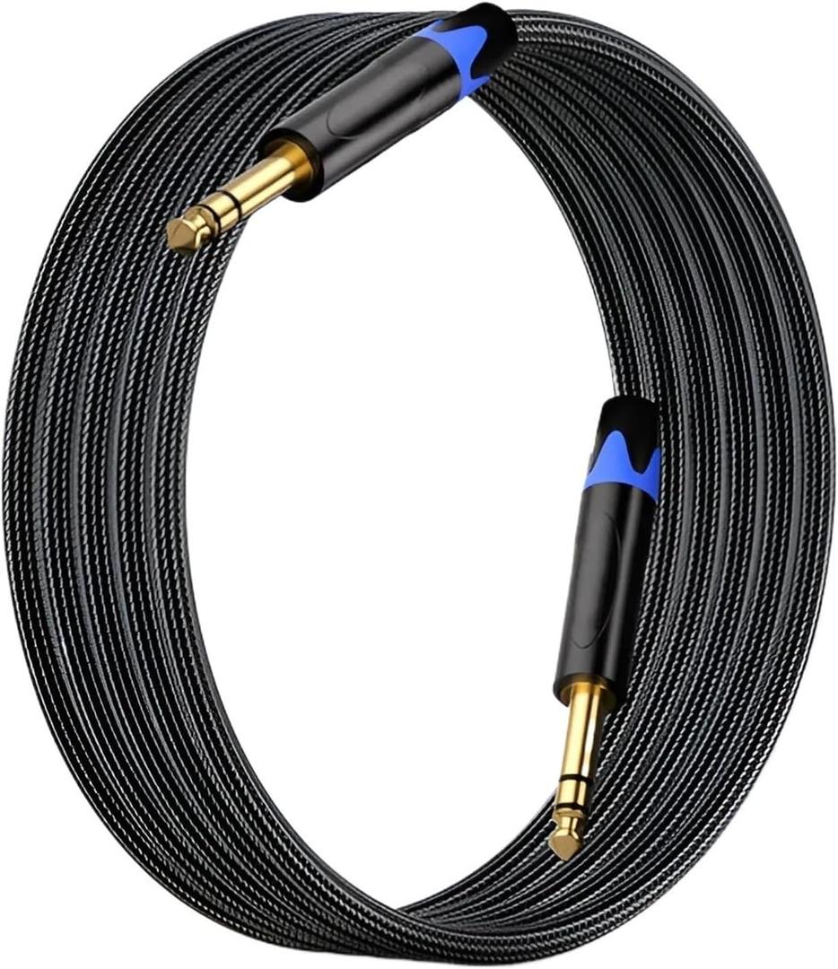 6.35mm TRS Guitar Cable Heavy Duty 1/4 Inch Male To Male Stereo Jack Balanced Audio Path Cord Interconnect Cable(1m)