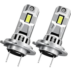 H7 Light Bulb,30,000LM Super Bright with Upgrade Chips, 6500K Cool White with Cooling Fan,Plug & Play, No Adapter Required, 1:1 Mini Size,IP68 Wateproof 50,000H long Lifespan, Pack of 2