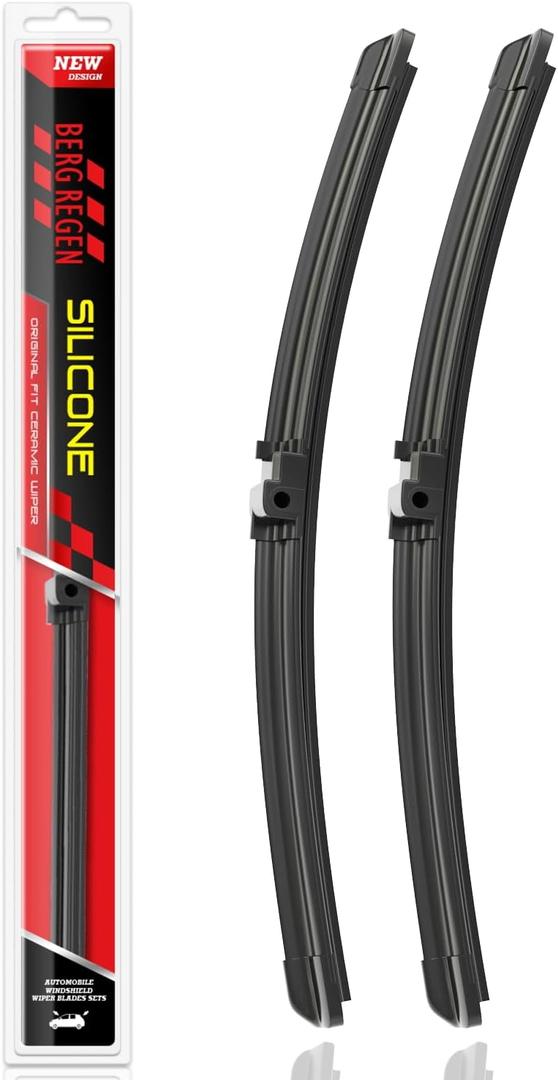 BERG REGEN 28"+28" Silicone Windshield Wiper Blades 2 Pack Replacement for Ford Escape 2019-2013/ Edge 2022-2015/ Focus 2018-2012/ Transit Connect 21-17 OEM Quality Automative Wiper Blades Pinch Tab