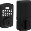 Kwikset Powerbolt 250 10-Button Keypad Matte Black Transitional Electronic Deadbolt Door Lock, Featuring Convenient Keyless Entry, Customizable User Codes and Auto-Locking