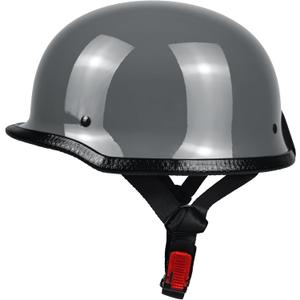 German Style Motorcycle Helmet,Adult Large Head Half Helmet Open Face DOT Approved, Motorcycle Cruiser Scooter Cool Plus Size Helmet(Gray,X-Large)