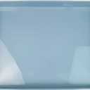 Light Blue Decorative Tray, Rectangular Large Serving Tray with Handles, Plastic Coffee Table Tray for Ottoman, Living Room, Kitchen Tabletop, 15.7 x 11.8 x1.6