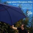 10FT Patio Umbrella Outdoor Market Umbrella with Crank and Tilt, 8 Flexible Fiberglass Ribs, UV-Resistant Waterproof Canopy for Patio, Deck, Garden, Backyard, Navy Blue