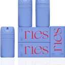 RIES Starter Set Toiletry Travel Bottles Set of 3 (1.7oz) Airless Pump Containers for Shampoo, Conditioner, Body, Face Leak-Proof, TSA-Approved, Dishwasher Safe- (Runaway Blue)