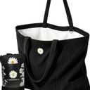 CYD Summer Beach Bag for Women, Lightweight Soft Tote with Shoulder Strap, Foldable Packable Pool Carryall with Dual Pockets