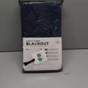 100% Blackout Shield Full Blackout Curtains for Bedroom 96 inch Length 2 Panels Set, Clip Rings/Rod Pocket Faux Linen Black Out Curtains for Living Room, Thermal Insulated, 50Wx96L, Midnight Blue