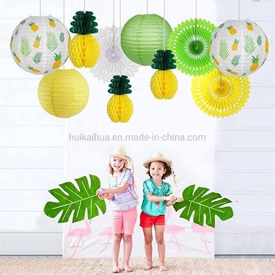 Fumwase Tropical Party Decorations Set Hawaiian Hanging Paper Lanterns