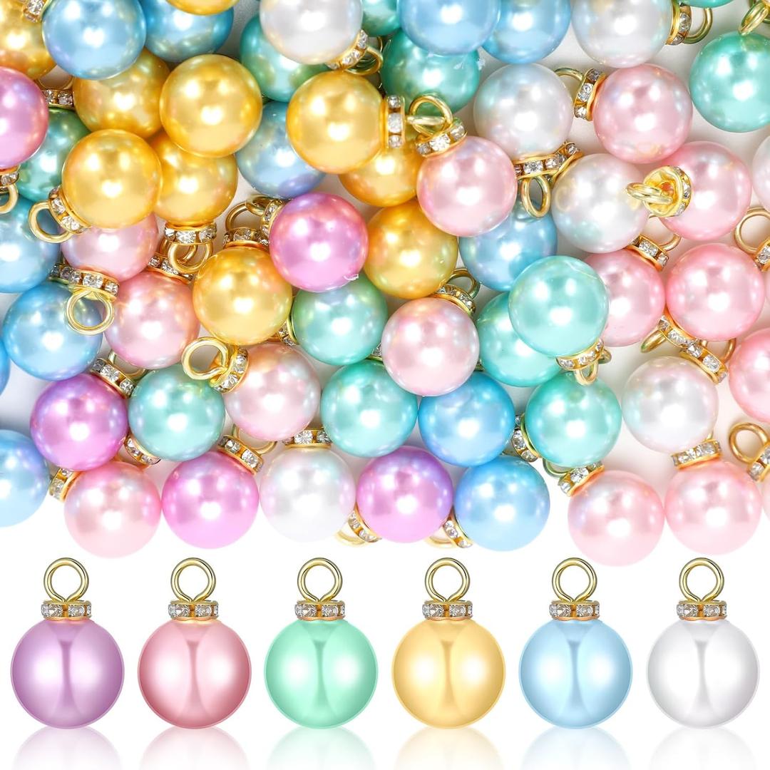 Halloscume 200 Pcs Pastel Christmas Mini Balls Ornaments Imitation Pearl Miniature Xmas Tree Hanging Decorations Colorful Glitter Balls for Christmas Holiday Party Decor