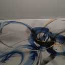 yiijeah Large Abstract Canvas Art Elegant Combination of Tones Modern Living Room Wall Decor Black and White Gray Background Blue Gradient Picture