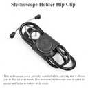 Stethoscope Holder Hip Clip.Night Shift Nurse Essentials Organizer,3M Littmann Stethoscope Belt Clip for Scrubs, Nursing Tools Holster Case,Teaching Stethoscope Holder(1-Carving Black)
