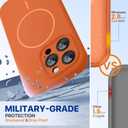 Miracase Magnetic for iPhone 15 Pro Case, [Soft Anti-Scratch Microfiber Lining], Compatible with MagSafe, Liquid Silicone Shockproof Drop Protection Phone Case for 15 Pro, Orange