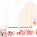 Wedding Arch Cover,Set of 3 (7.2ft+6.6ft+6ft) Double Color Cover Spandex Fitted Arch Stand for Birthday Party Baby Shower Wedding Stand Decoration (White+Beige)