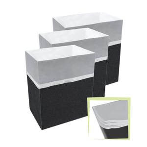 Clean Cubes 13 Gallon Disposable Pop-Up Trash Cans (3-Pack, Multi-Liner) with Fitted Bags – Foldable Garbage & Recycling Bins for Parties, Events & Kitchen (Black, 17" H x 13.5" W x 10" D)