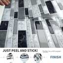 DEWOO 20-Sheet Peel and Stick on Self Adhesive Backsplash Wall Marble Tiles Stickers 3D for Kitchen Bathroom,Black (12"×12")