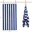 LULUHOME Large Oversized Beach Towel - Big Cotton 36 x 70 Inch Striped Pool Towel, Large Cabana Soft Swimming Towel for Adult Men Women,Dark Blue