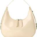 Y2K Moon Bag Women's Crescent Shoulder Bag Retro Handbags Top Handle Patent Leather Cute Small Underarm Bag