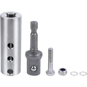 Stainless Steel Trailer Jack Drill Adapter, Top Wind Trailer Jack Crank Handle Cordless Drill Adapters with a 1/2 Inch Socket Adapter Bit, Compatible with 1 Inch Jacks Drive Shaft