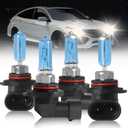 9005 9006 High Performance Halogen Headlight Bulbs For Honda Civic 2004-2013 Sedan 2014-2015 Light Bulbs 9005 High Beam+9006 Low Beam Combo, 300% More Brightness 5000K, 4PCS