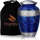 SmartChoice Adult Cremation Urn - Large Memorial Funeral Burial Urns (Adult (1 Count), Blue)