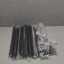 Indoor Railing Kits, 4 Pack Black Railing Post Kit, 270 Adjustable Flat Brackets Spindle Post & 35.43" Iron Square Stair Posts Kit for Stair Railing Indoor, Balcony, Staircases Spindles, Deck, Attic (36 in)