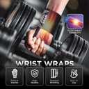 WYOX Weightlifting Wrist Wraps 12" Professional Quality Wrist Support with Heavy Duty Thumb Loop Best Wrap for Powerlifting Competition Strength Training Bodybuilding Gym Workout Bands for Stability (21 inch, Black)