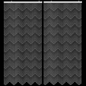 Crystal Beaded Curtain 2 Panels 35.5 x 79 Inches 45 Strands Acrylic Hanging Door Beads String Curtain Room Divider for Doorway Window Living Room Bedroom Decor, Wave Pattern - White