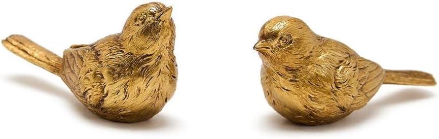 Two's Company Set of 2 Golden Birds - Resin