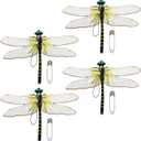3 x 4 Pack Dragonfly Clip,Fake Dragonflies, Humming Bird Stakes Fake, Plastics Dragonfly for Garden Stakes Decor Yard Ornaments for Hat,Deer and Horse,Fly Scare Devices for Indoor Outdoor (4pck)