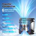 2 x Portable Waist Fan, Powerful Waist Clip Fan with 16KRMP Strong Airflow, Rechargeable Personal Wearable Belt Cooler with 31H Runtime, 6 Speeds, Hands-Free Hanging Neck Fan for Jobsite, Hiking, Outdoor