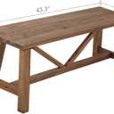 Wnutrees 43" Farmhouse Solid Wood Bench, Narrow Long Seat, Natural