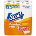Set of 2 – Toilet Paperб Packs Scott Comfort Plus Toilet Paper – 12 Rolls = 24 Regular Rolls, Premium Softness. Unbranded/Generic Toilet Paper Pack – 6 Rolls, White