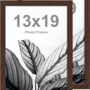 FrameWorks 13x19 Wooden Poster Frame, Classic Mahogany Matte Edged Frames w/Shatterproof Acrylic Glass, Photos, Posters, Prints, Wall Decor  Home, Office, Gallery Display - Mahogany - 2 Pack