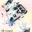 Lotadilo Cute Case for Samsung Galaxy A16 for Women Girls - Funny Blue Flower Design Compatible with Magsafe Magnetic Ring Holder Kickstand Fashion TPU Phone Covers