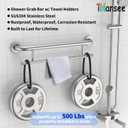 Brushed Nickel Grab Bar with Towel Holder, Grab Bars for shower 24 Inch