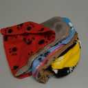 Tegeme 12 Pieces Fleece Blankets for Pets Dog Puppy Paw Print Cat Bedding Cover Blanket for Small Animals Pig Cage Liner Sleep Mat Pad Kitten Soft Warm(Cute Style,12 x 12 Inches)