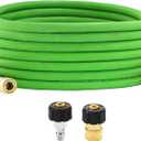 PWACCS Pressure Washer Hose, 25 FT 3/8" Quick Connect Power Washer Hoses Kink Resistant for Cold/Hot Water, Steel Wire Braided Pressure Hose, M22 14 Fittings, 4000 PSI