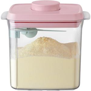 Ankou Formula Container - 1700ml Airtight Formula Dispenser One Button Handy Milk Powder Container BPA-Free Storage Containers with Scoop and Scraper Transparent 730g