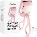 Heated Eyelash Curler with USB,Fast Heat up & 24H Long-Lasting,Rechargeable Electric Lash Curlers,Temperature Control,Safe Anti-Burn Quick Natural Curling Eye Lashes,Pink