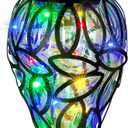 SUNNYPARK Outdoor Plastic Solar Hanging Lantern, 15 Multi Color LEDs Twinkle Effect Tear-Shaped Hanging Lantern Decor Garden Decorative Solar Lights for Backyard, Patio and Lawn