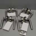 Asidrama 4 Pack Privacy Brushed Satin Nickel Door Handles, Door Lever with Door Knobs Indoor for Bedroom or Bathroom, Heavy Duty Door Handles Interior with Locks for Left Right Sided Doors