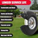 4.10/3.50-4 Flat Free Tire and Wheel, 4 Pack 10" Solid PU Heavy Duty Tires with 300LB Load Capacity, 5/8" Axle Bore Hole & 2.2" Offset Hub for Wagon Dolly Garden Cart Wheelbarrow Parts, 4.10/3.50-44 4 Pack