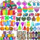 124 Pcs Party Favors for Kids, Goodie Bags Stuffers, Prize Box Toys for Classroom, Treasure Chest Toys, Fidget Toys Bulk, Piñata Fillers, Carnival Prizes