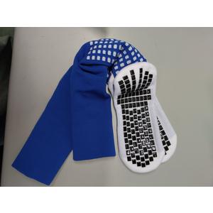 Lux Dual Grip Socks - Soccer Grip Socks for Men and Women. GripArray Performance & Comfort, Pack of 2: (Large, White, Blue)