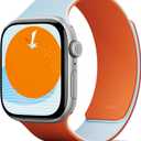 MOFT Snap Duo Watch Bands Compatible with Apple Watch, Quick Magnetic Wear, Duo-Color Design & Soft Silicone, iWatch Bands for Ultra 3/2/1, Series 11/10/9/8/7/SE/6/5/4/3/2/1, 38/40/41/42/44/45/46/49mm (Wake Orange x Swell Blue)