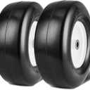 VEVOR Lawn Mower Tires with Rim, 13x5-6" Tubeless Tractor Tires, 2-Pack Tire and Wheel Assembly, Flat-free PU Tires, 3.25"-5.9" Centered Hub, 3/4" Bushing Size, 20 PCS Adapter for Lawn Mowers Tractors