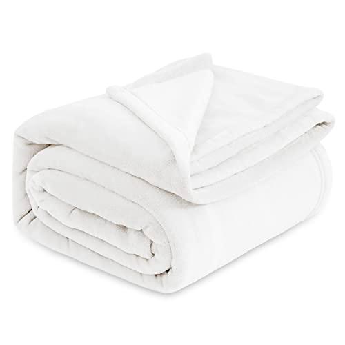 Bedsure Fleece Blankets King Size White - Bed Blanket Soft Lightweight Plush Cozy Fuzzy Luxury Microfiber, 108x90 inches
