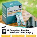 Ann Katy Super Absorbent Polymer 30 Packs,Portable & Fast-Absorbing Camp Toilet Chemicals Gel with 5 Gallon Bucket Toilet Luggable Drawstring Bag, Emergency Toilet Bag&Potty Gel