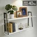 SRIWATANA Floating Wall Shelves, Rustic Wood Shelves Book Shelves Wall Mounted Ideal Room Decor (White), 23.5 inch depth 5.8 inch Width 15.6 inch height