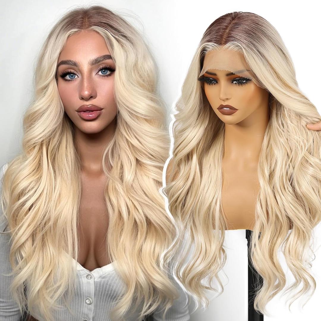 Blonde Synthetic Lace Front Wig,136 Curly HD Lace Glueless Wigs for Women Natural Daily Use 26INTTF6/623